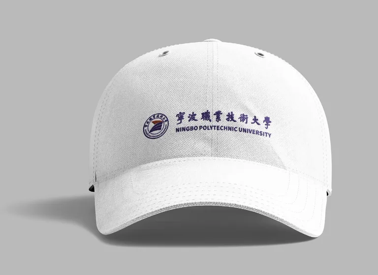 白色宁波职业技术大学校名棒球帽